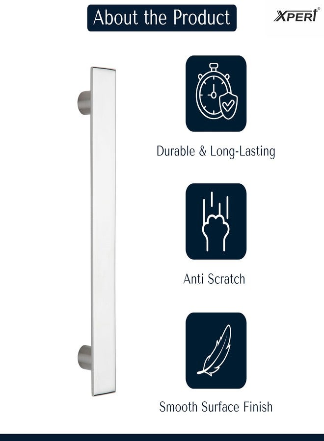 إكسبرت مقبض باب رئيسي من الفولاذ المقاوم للصدأ من إكسبرت، بتصميم كلاسيكي وبسيط، لون فضي (12 بوصة) (عبوة من قطعة واحدة) - Image 4